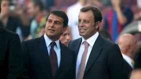 Joan Laporta y Sandro Rosell en uno de sus últimos momentos juntos en público / EFE