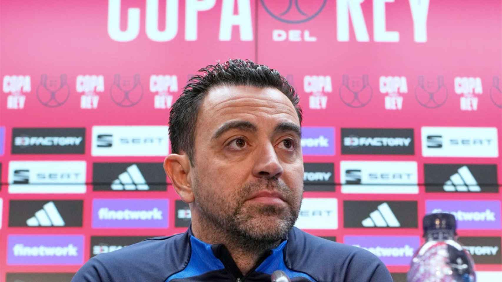 Xavi Hernández, durante la rueda de prensa previa al Barça-Madrid de Copa / REDES