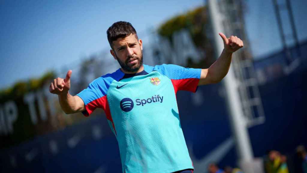 Jordi Alba, en un entrenamiento del Barça esta temporada 2022-23 / FCB