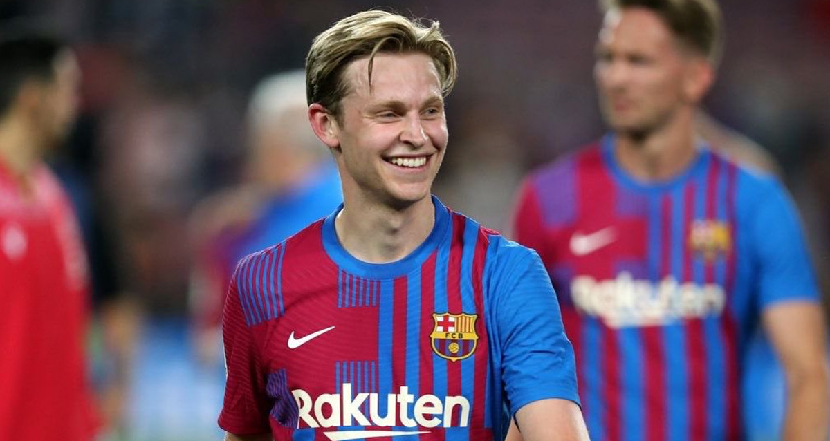 Frenkie de Jong, sonriente, tras una victoria con el Barça en la Liga / FCB