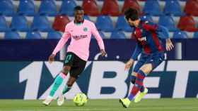 Dembelé en una acción ofensiva contra el Levante con el Barça / FC Barcelona