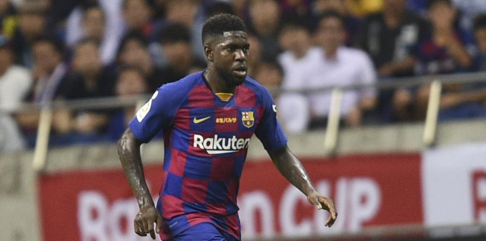 Samuel Umtiti, durante un encuentro con el Barça/ EFE