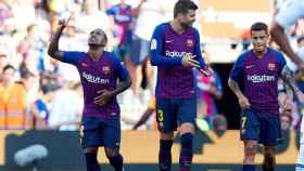 Malcom celebra el gol conseguido en el trofeo Jaon Gamper / EFE