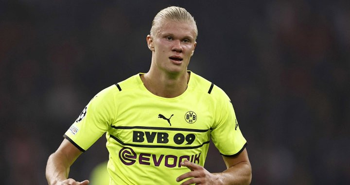 Erling Haaland, durante la goleada que recibió el Dortmund ante el Ajax / EFE