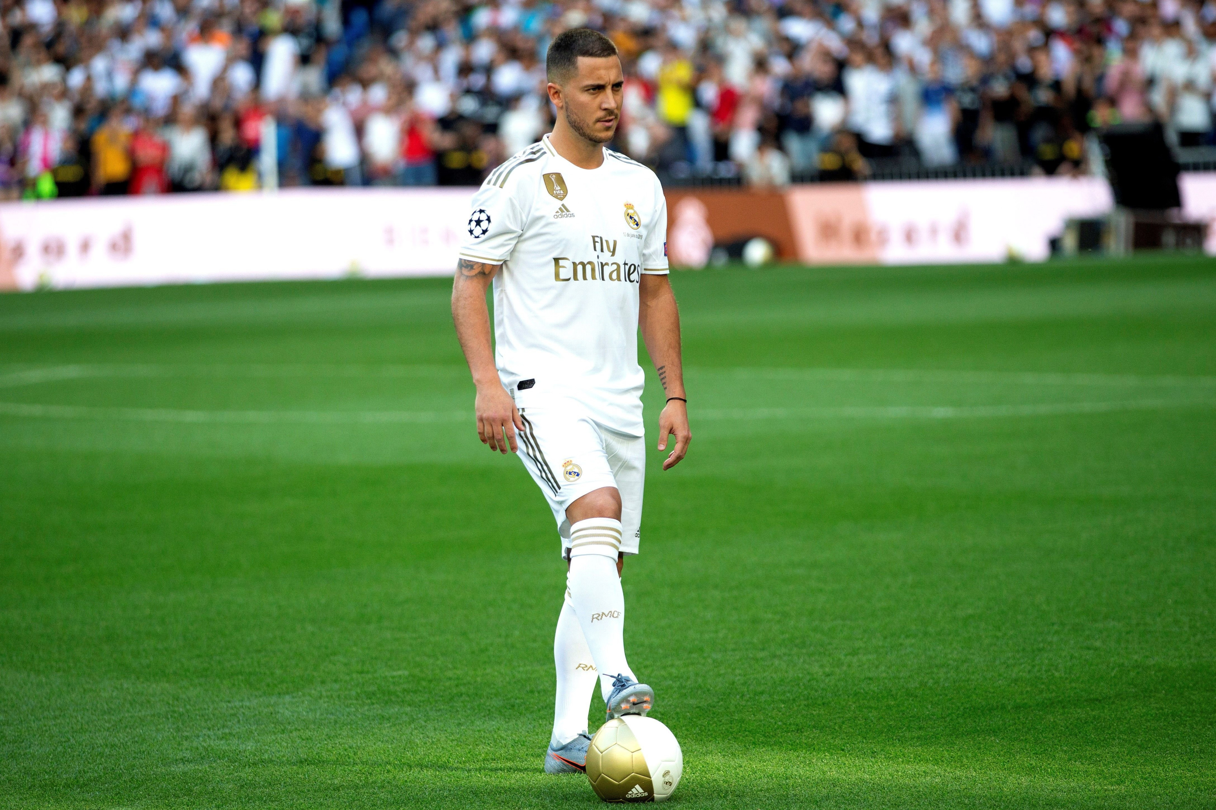 Eden Hazard en su presentación como nuevo futbolista del Real Madrid / EFE