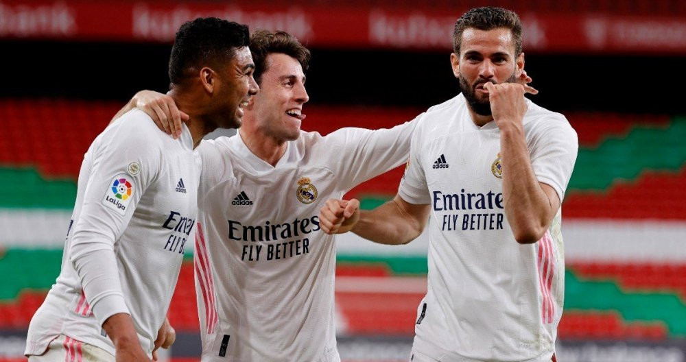 Nacho Fernández, celebrando su gol contra el Athletic / EFE