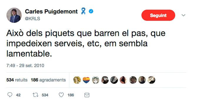 carles puigdemont piquetes huelga 2010