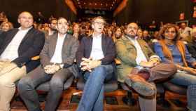 El líder del PP, Alberto Núñez Feijóo, junto al presidente de los populares catalanes, Alejandro Fernández, en Lleida / EUROPA PRESS