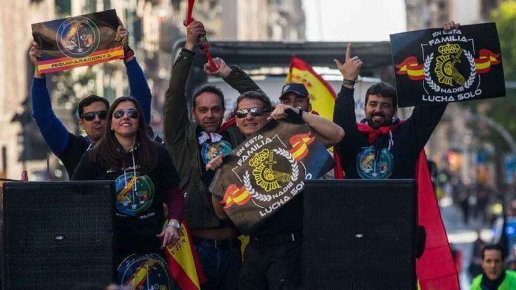 Una foto de archivo de la manifestación policial en Barcelona