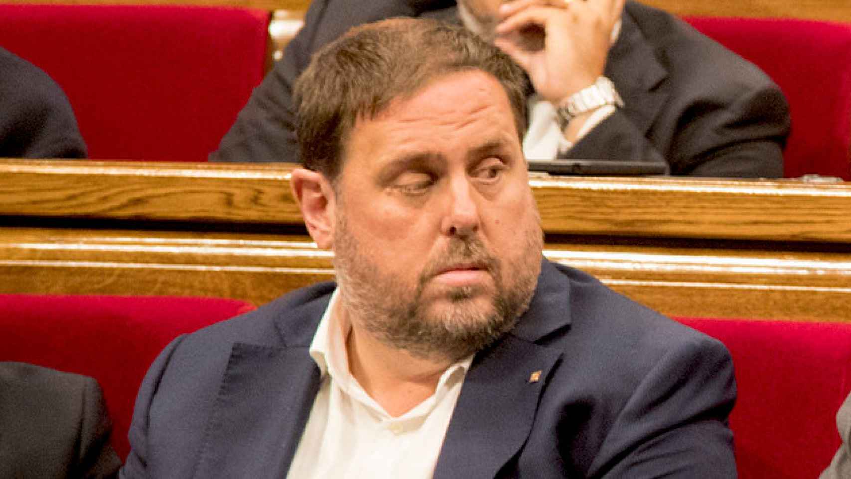 El vicepresidente del Govern, Oriol Junqueras, durante la sesión en el Parlament / EFE