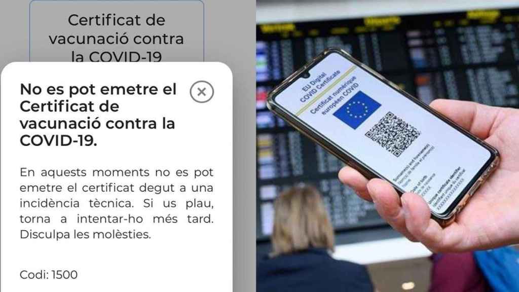 Mensaje que aparece en la aplicación de Salud al intentar descargar el certificado Covid / CG