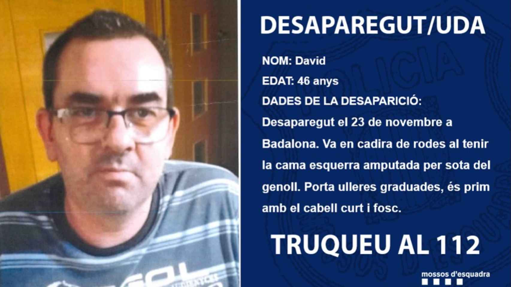 David ha aparecido sano y salvo / MOSSOS D'ESQUADRA