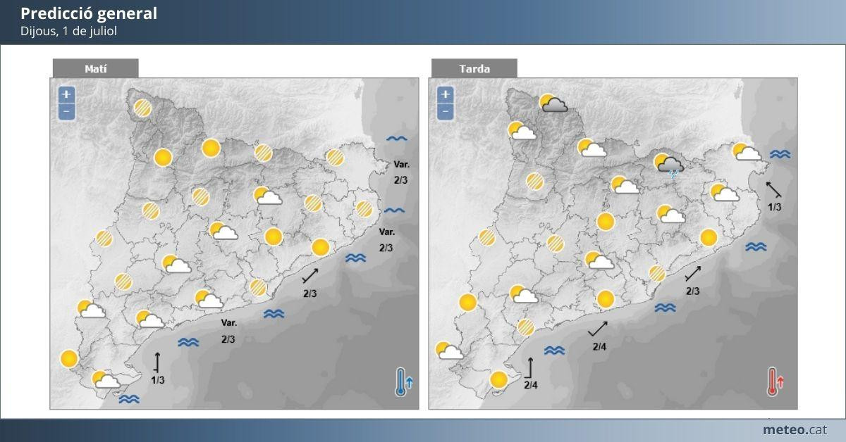 Predicción general para el 1 de julio en Cataluña / METEOCAT