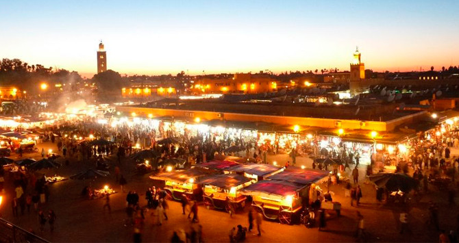 La plaza Yamaa al Fna de Marrakech que recibe cada año a más de cinco millones de turistas, Marruecos / EFE