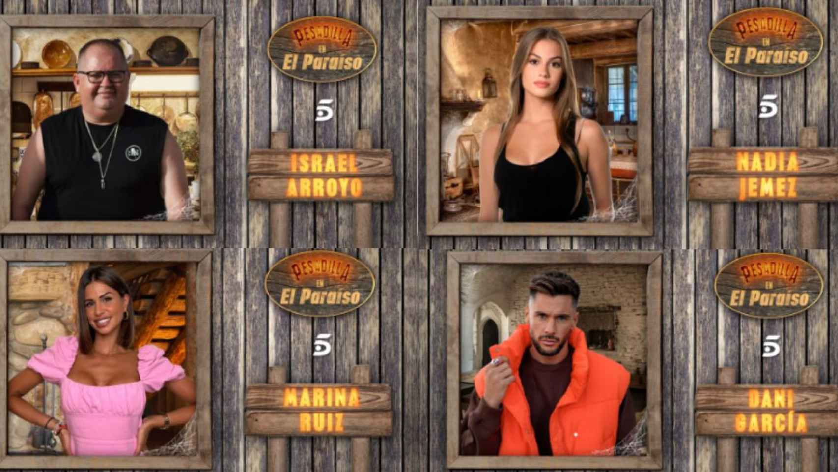 Dani García, Nadie Jémez, Israel Arroyo y Marina Ruiz, nuevos concursantes de 'Pesadilla en El Paraíso' / MEDIASET