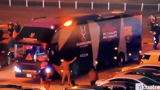 el autobús del Barça atascado / MEDIASET