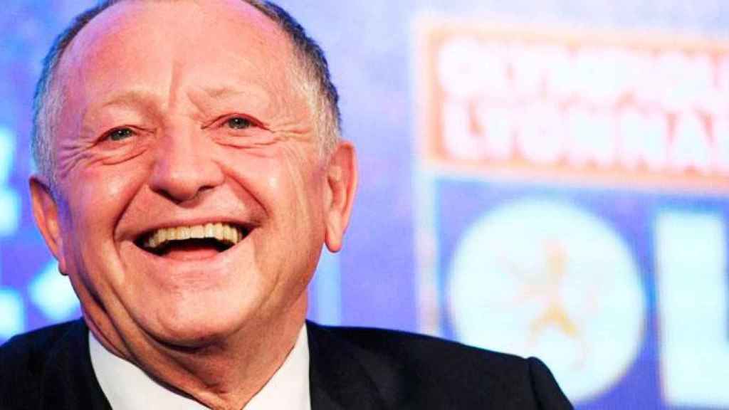 El presidente del Olympique de Lyon (OL),  Jean-Michel Aulas, en una rueda de prensa / CG