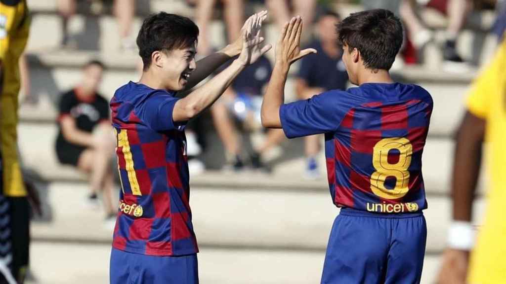 Hiroki Abe, en un partido con el Barça B | FCB