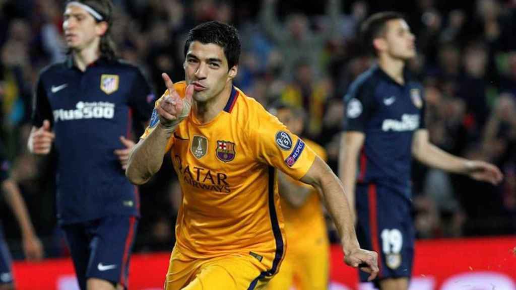 Una foto de Luis Suárez celebrando un gol frente al Atlético de Madrid / EFE