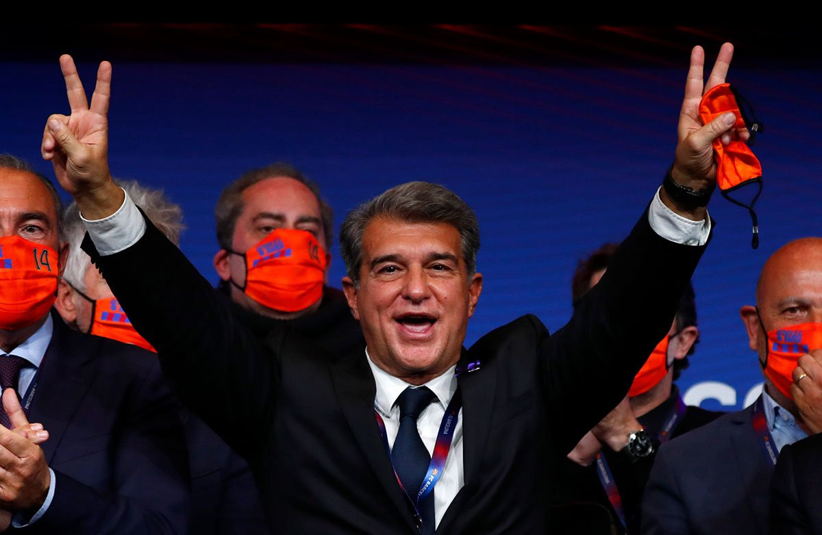 Joan Laporta, tras vencer en las elecciones a la presidencia del Barça | EFE