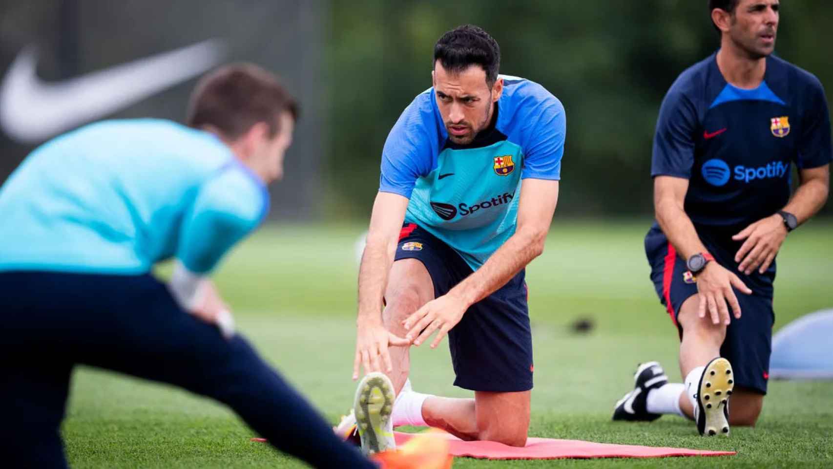 Sergio Busquets, durante un entrenamiento con el FC Barcelona / FCB