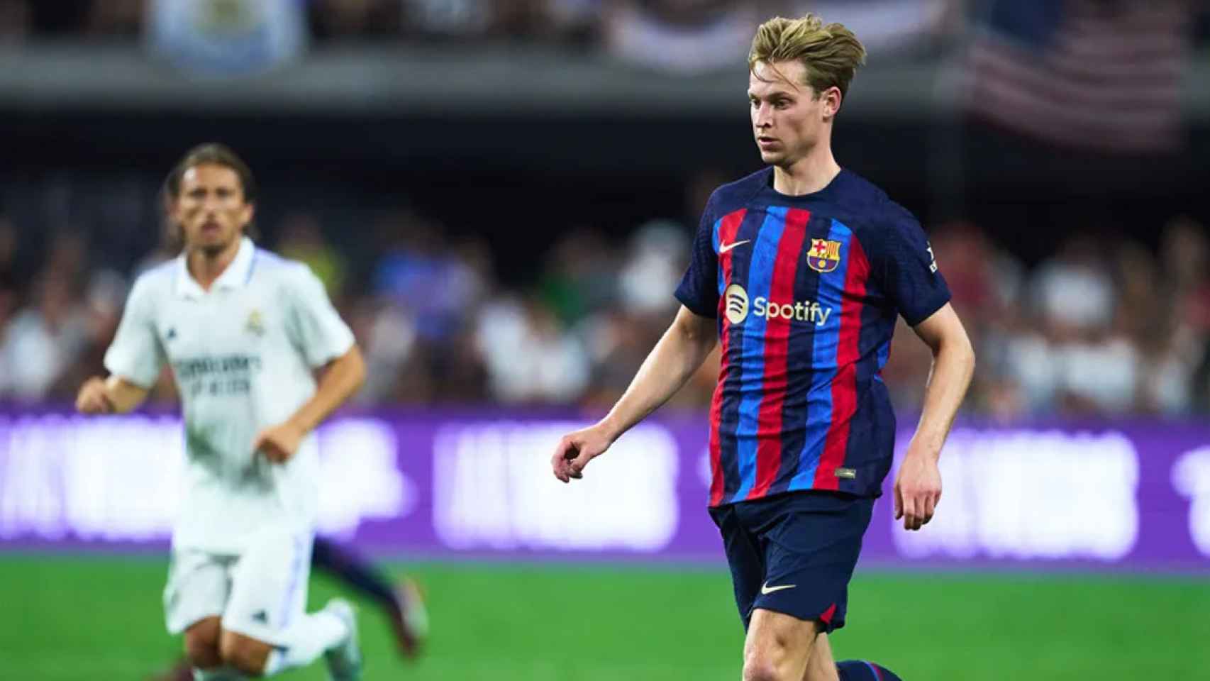 Frenkie de Jong, en una jugada del clásico disputado en Las Vegas / FCB