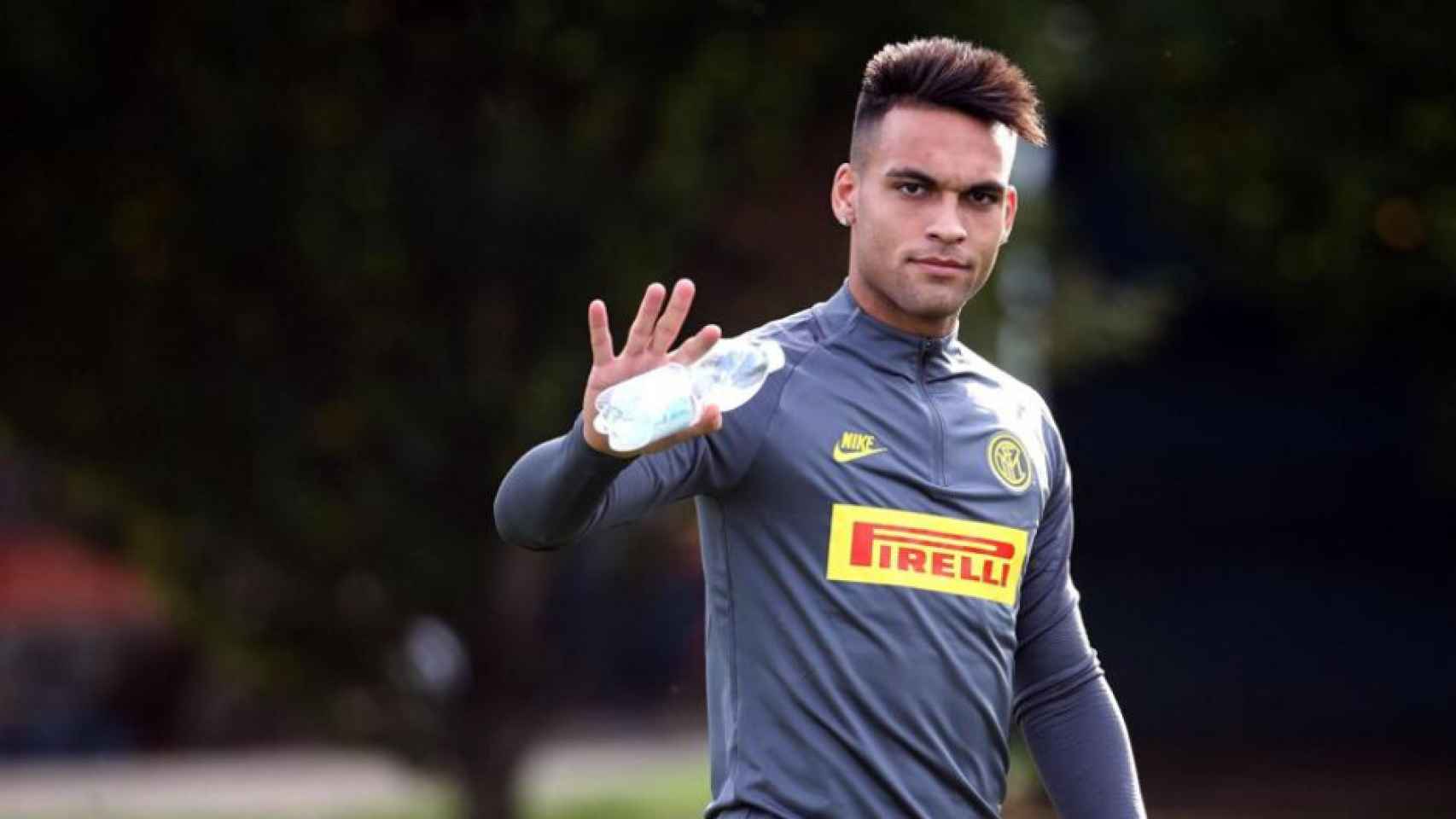 Lautaro Martínez en un entrenamiento del Inter de Milán / Redes