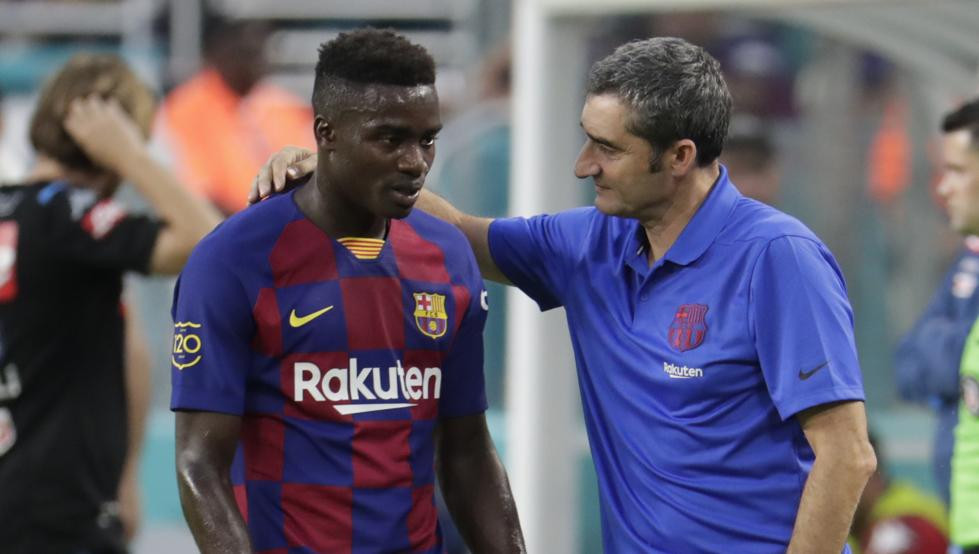 Wagué y Valverde en el Barça-Nápoles de pretemporada / EFE