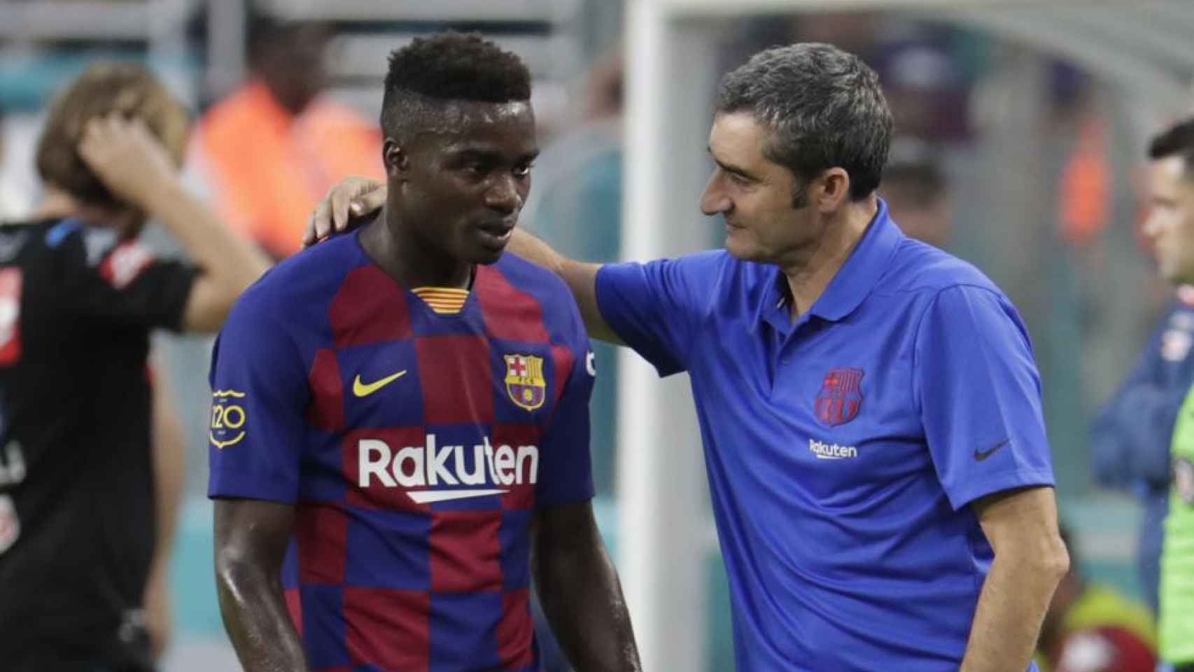 Wagué y Valverde en el Barça-Nápoles de pretemporada / EFE