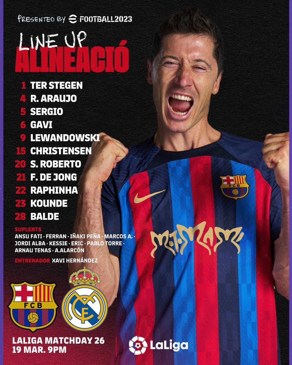 El once del Barça para enfrentarse al Real Madrid / FCB