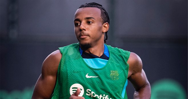 Jules Koundé, durante un entrenamiento con el FC Barcelona / FCB