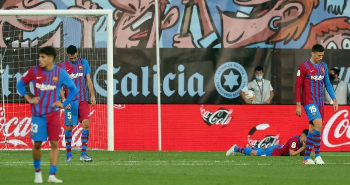 El Barça, desolado ante el Celta / FCB