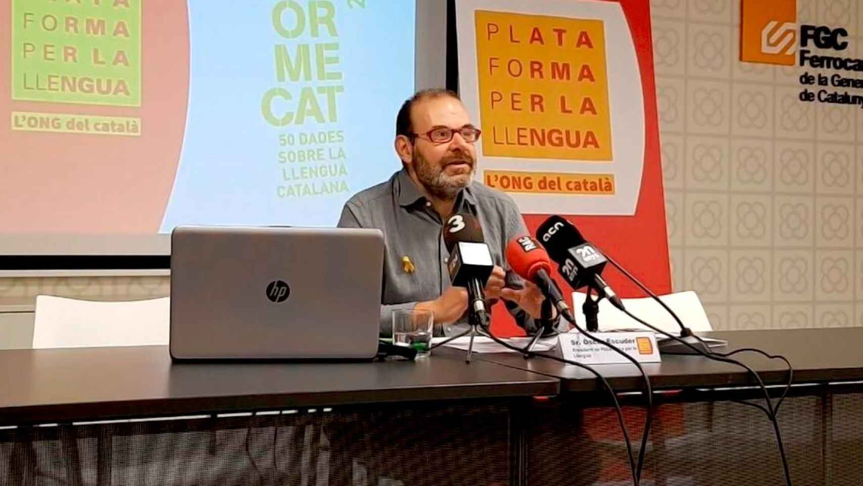 Òscar Escuder, presidente de Plataforma per la Llengua / EP