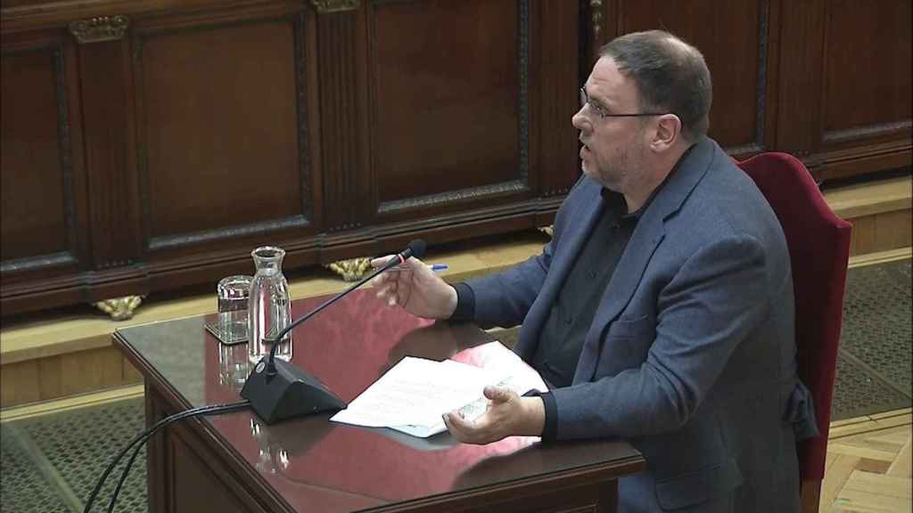 Oriol Junqueras durante su defensa en el Supremo / EFE