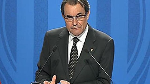El presidente de la Generalitat, Artur Mas, durante la rueda de prensa de este martes