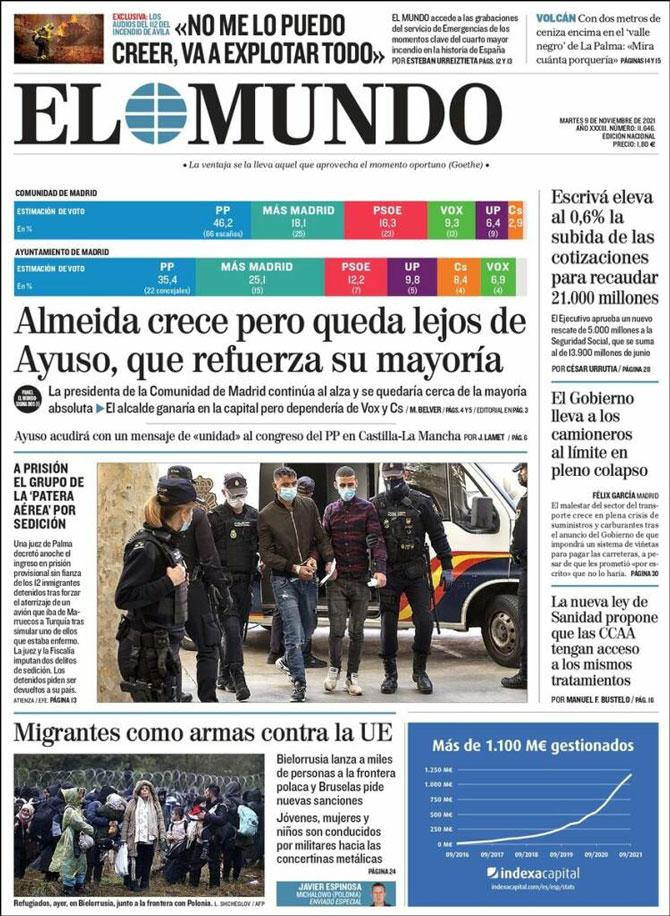 Portada de 'El Mundo' del 9 de noviembre de 2021 / CG