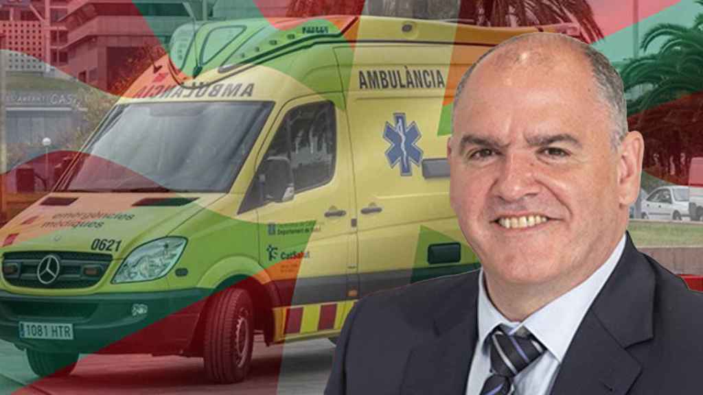 Fernando Izagirre, una ambulancia del CatSalut con el fondo de la ikurriña: el asalto del PNV las emergencias de Cataluña / FOTOMONTAJE CG