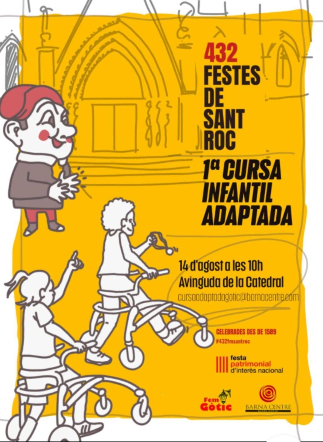 Cartel de la carrera para niños con movilidad reducida