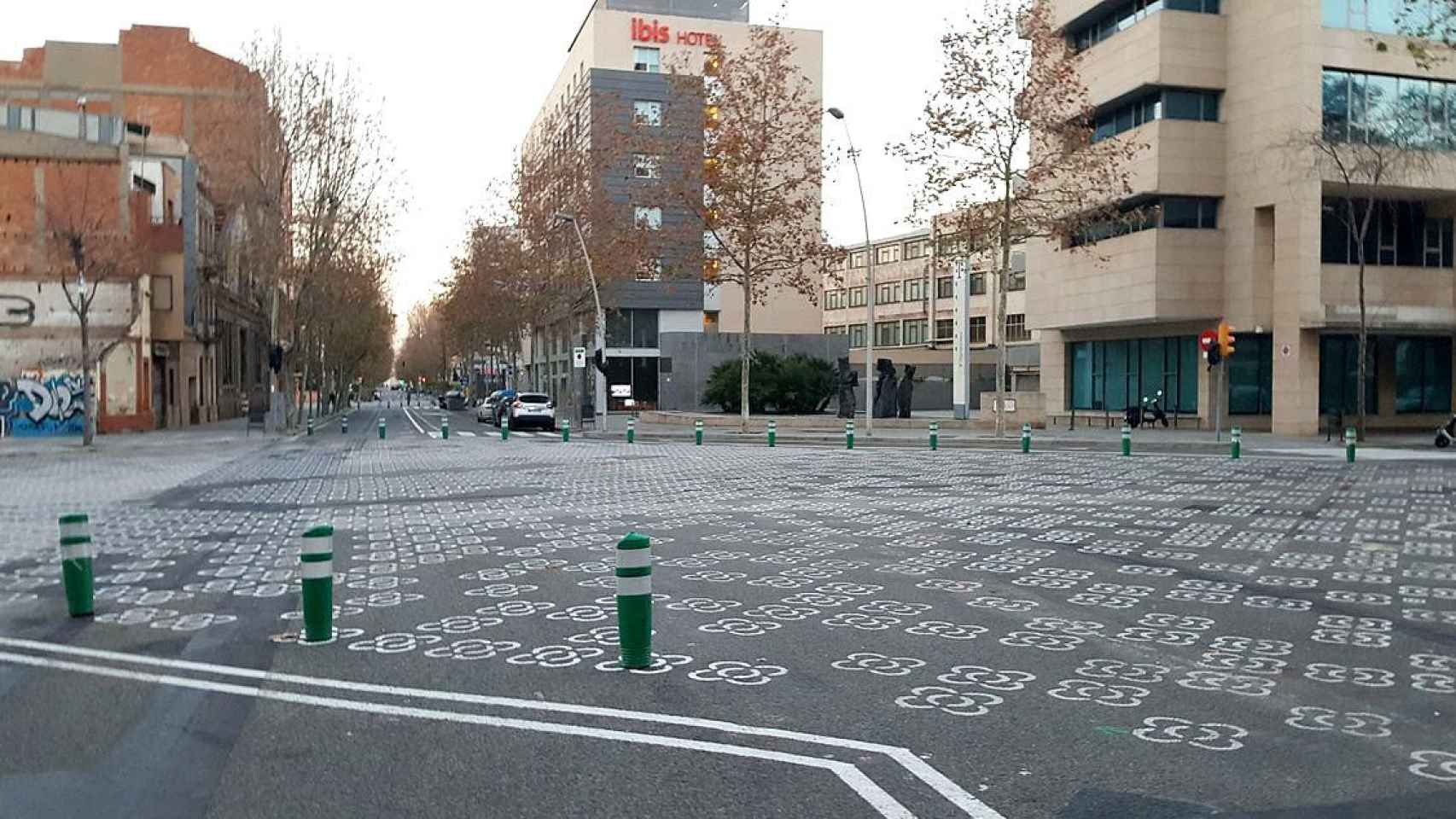 Imagen de una de las 'supermanzanas' en el barrio del Poblenou de Barcelona. Foment pide diálogo