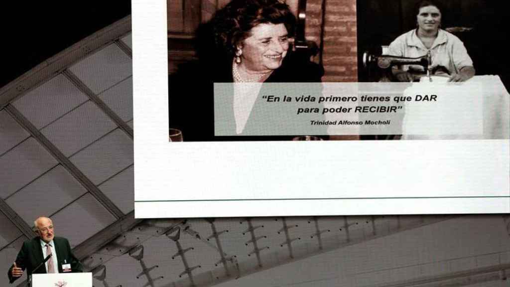 Juan Roig, presidente de Mercadona, durante su intervención de ayer en Valencia / EFE