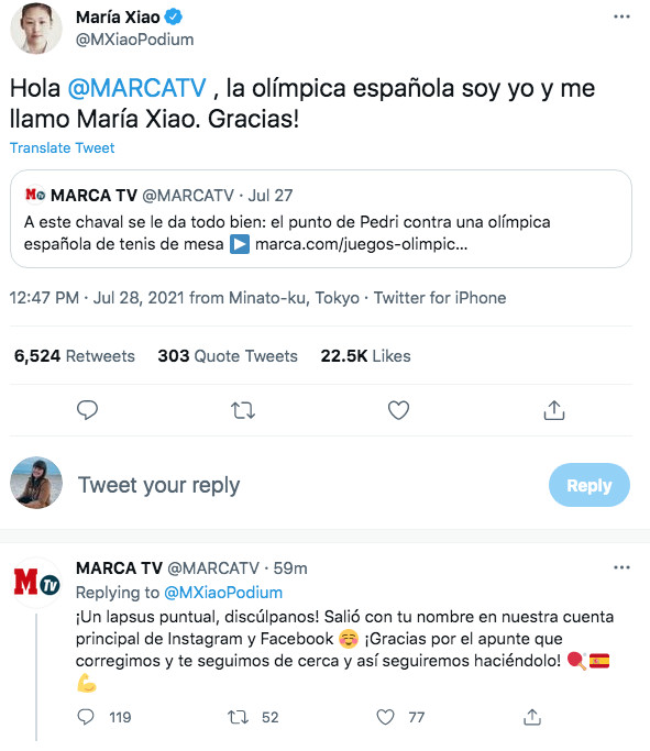 María Xiao y Marca TV en Twitter / @MXiaoPodium