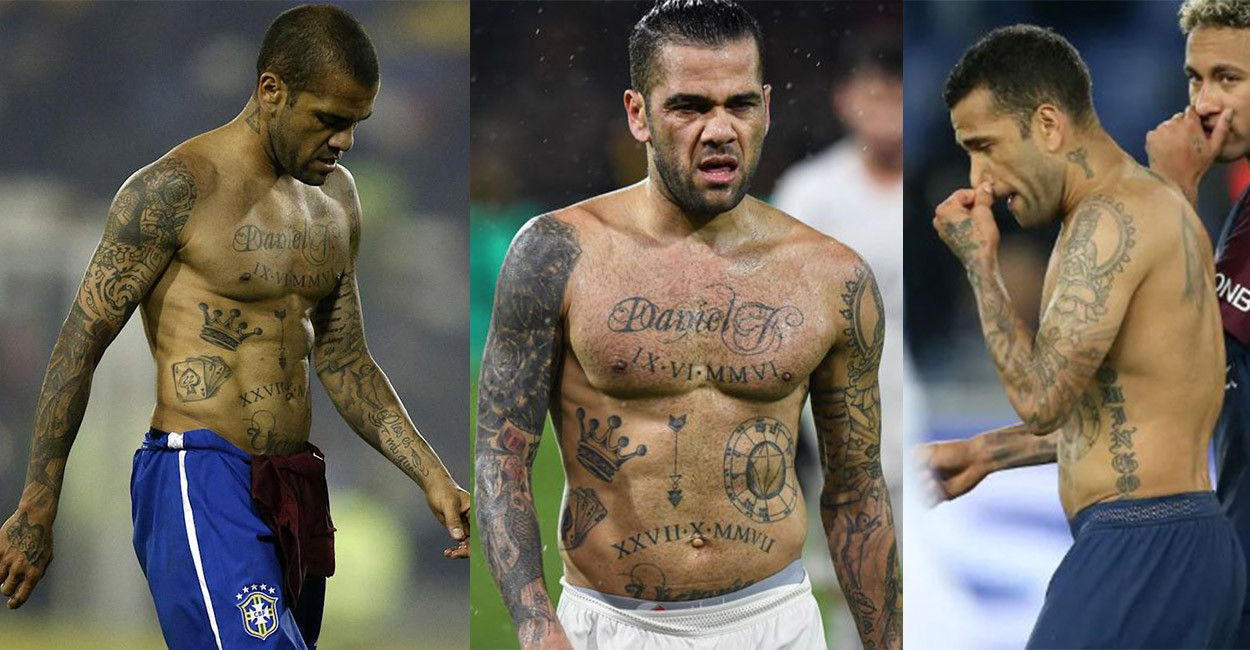 Todos los tatuajes de Dani Alves en su cuerpo