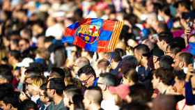 La afición del Barça, presente en el Camp Nou durante el derbi / FCB