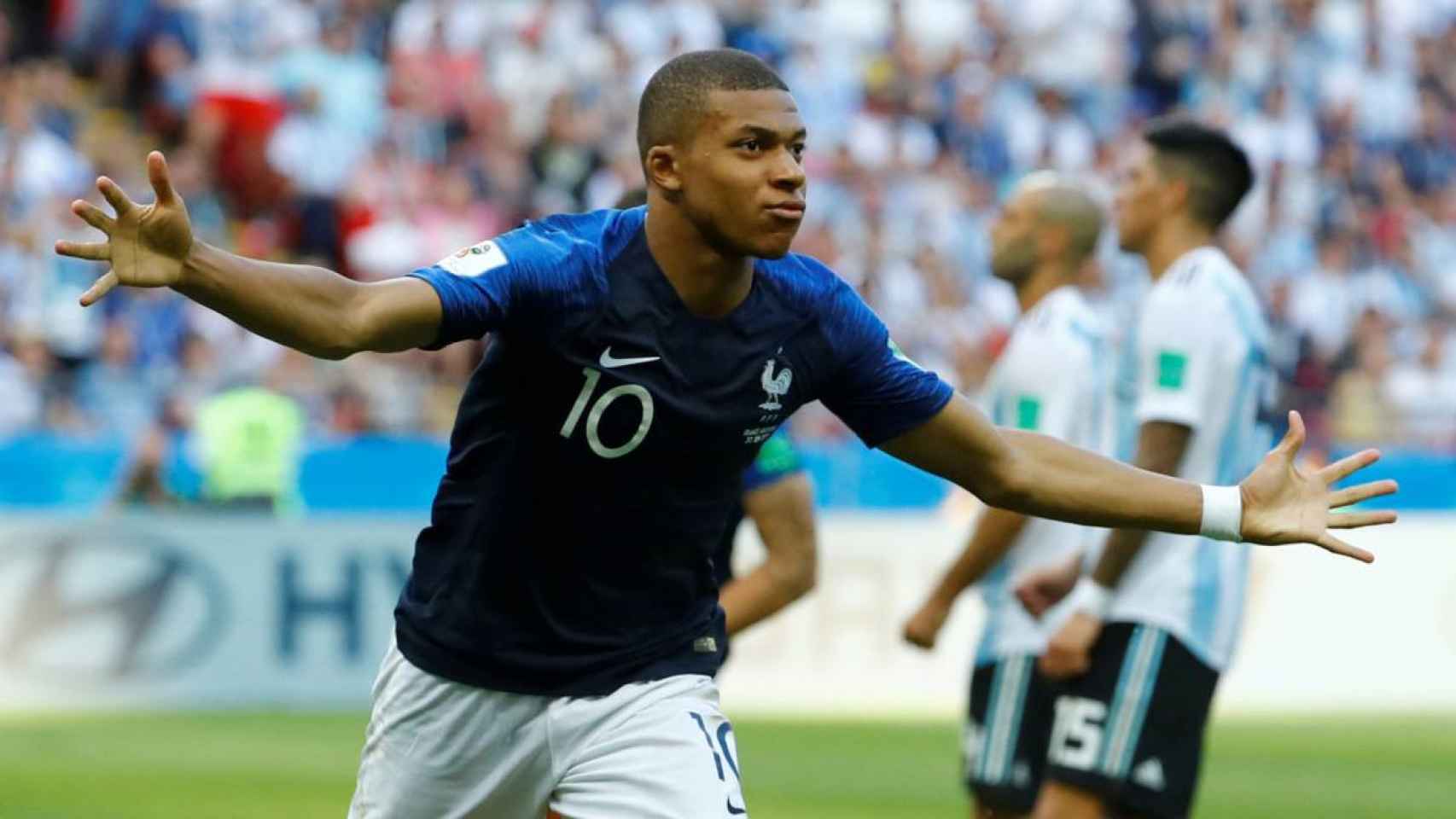 Mbappé celebra un gol contra Argentina / EFE