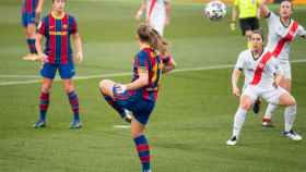 Alexia Putellas y Melanie Serrano ante el Rayo Vallecano / FC BARCELONA