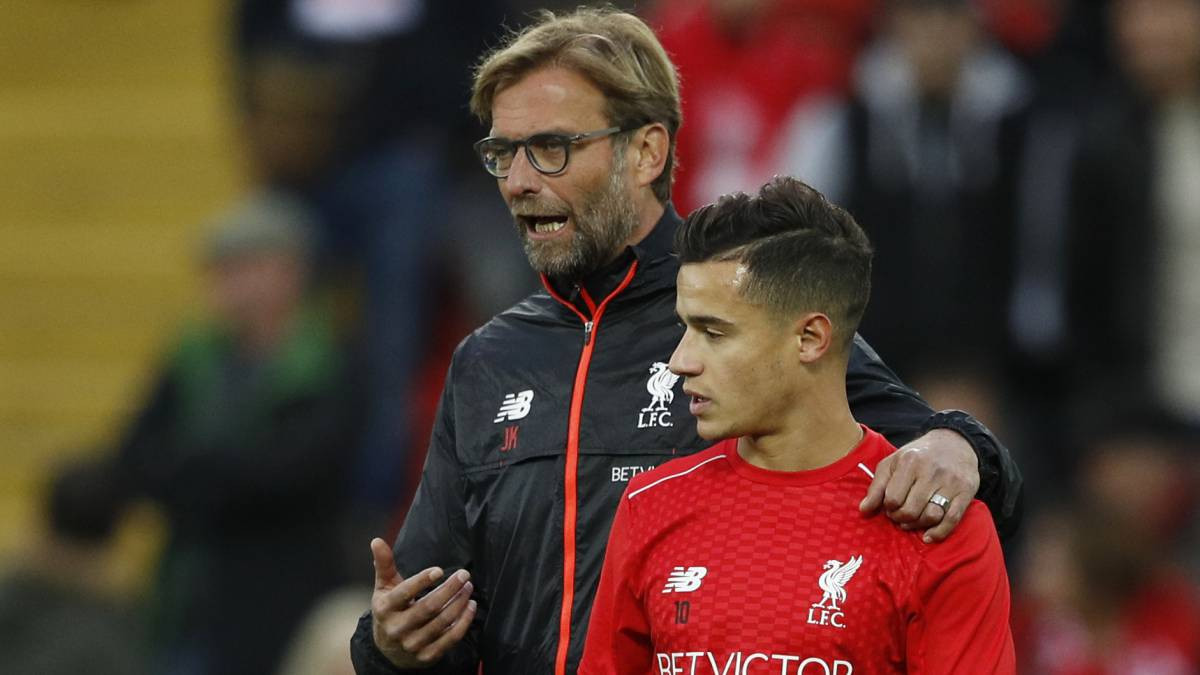 Jurgen Klopp y Coutinho con el Liverpool / EFE