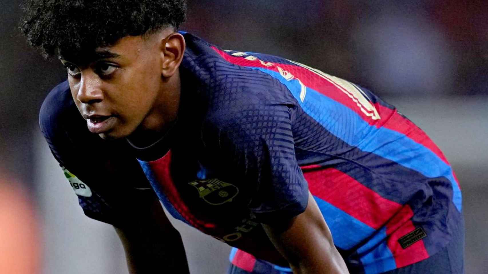 Lamine Yamal, durante el partido contra el Real Betis en el Camp Nou / REDES