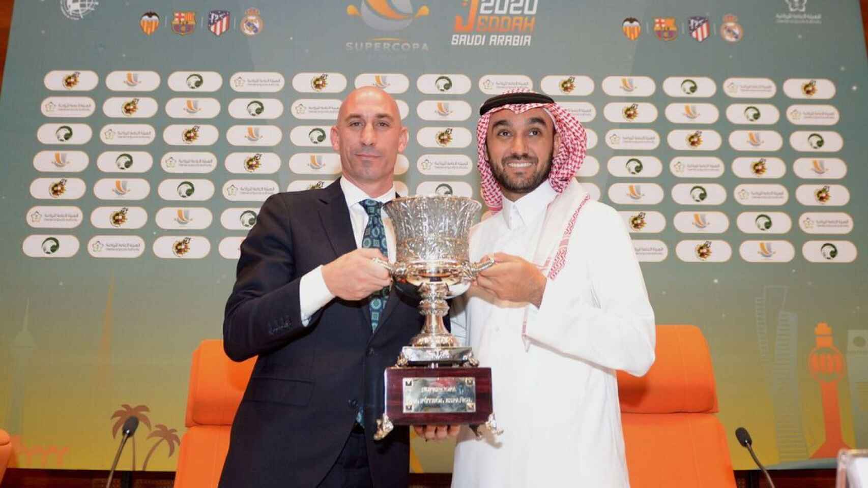 Luis Rubiales presentando la Supercopa de España en Arabia Saudí