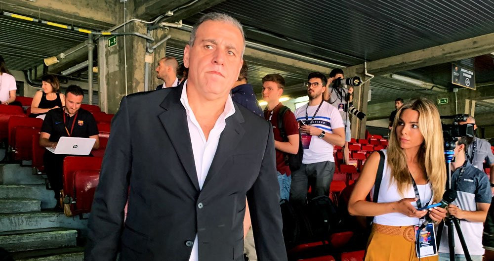 André Cury en el palco del Camp Nou durante la presentación de Griezmann / Culemanía