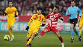 Pedri González, durante el partido contra el Girona en Montilivi / EFE